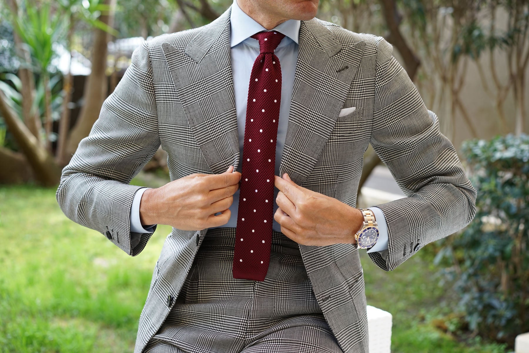 Pesci Mahogany Polkadot Knitted Tie