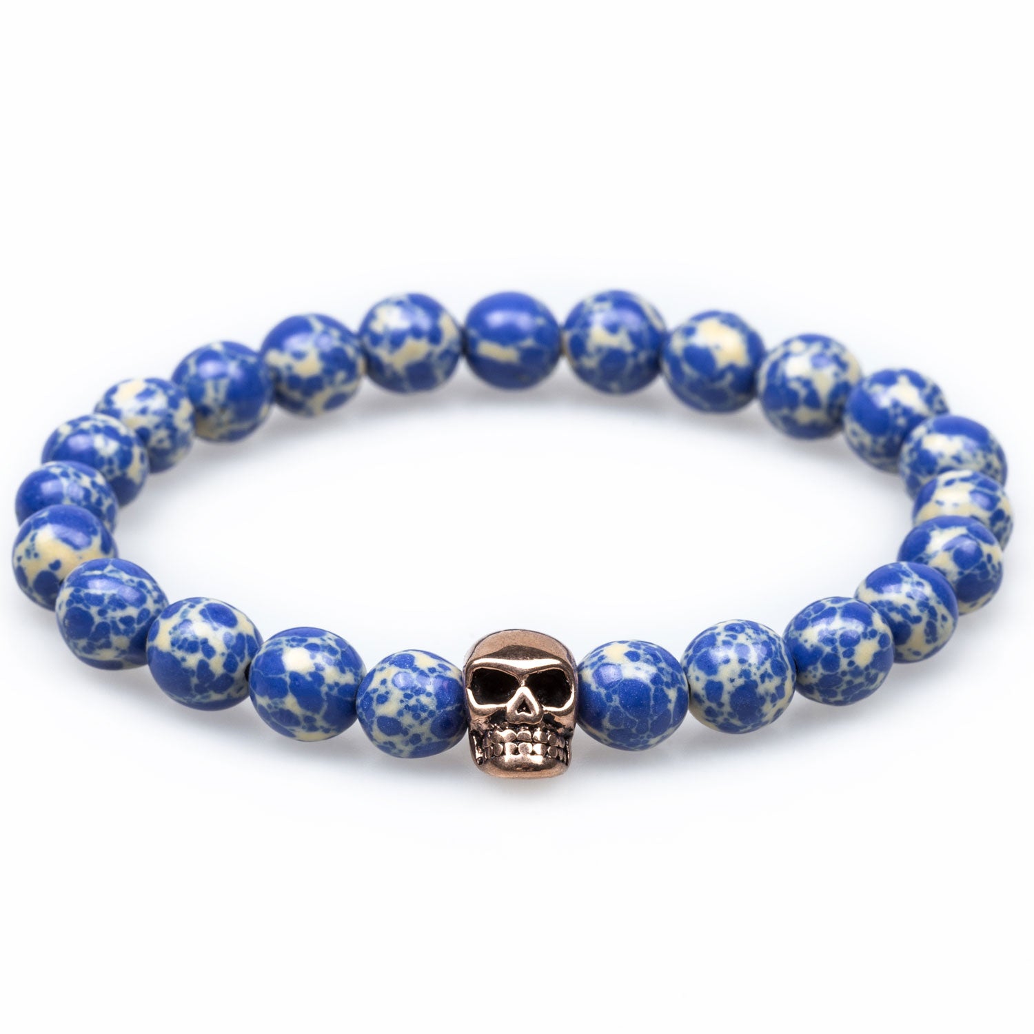 Aokiji Sodalite Rose Gold Skull Bracelet