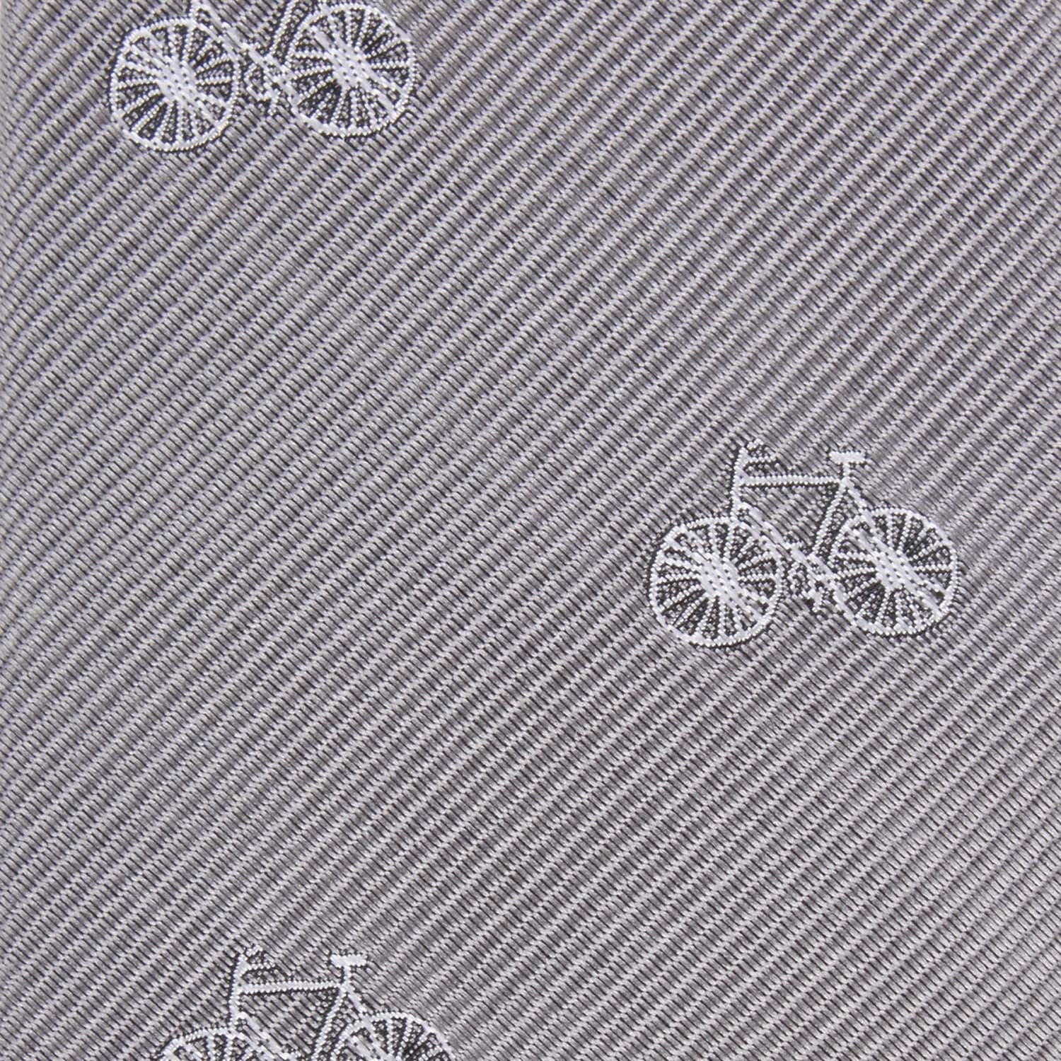 Grey with White French Bicycle Kids Diamond Bow Tie