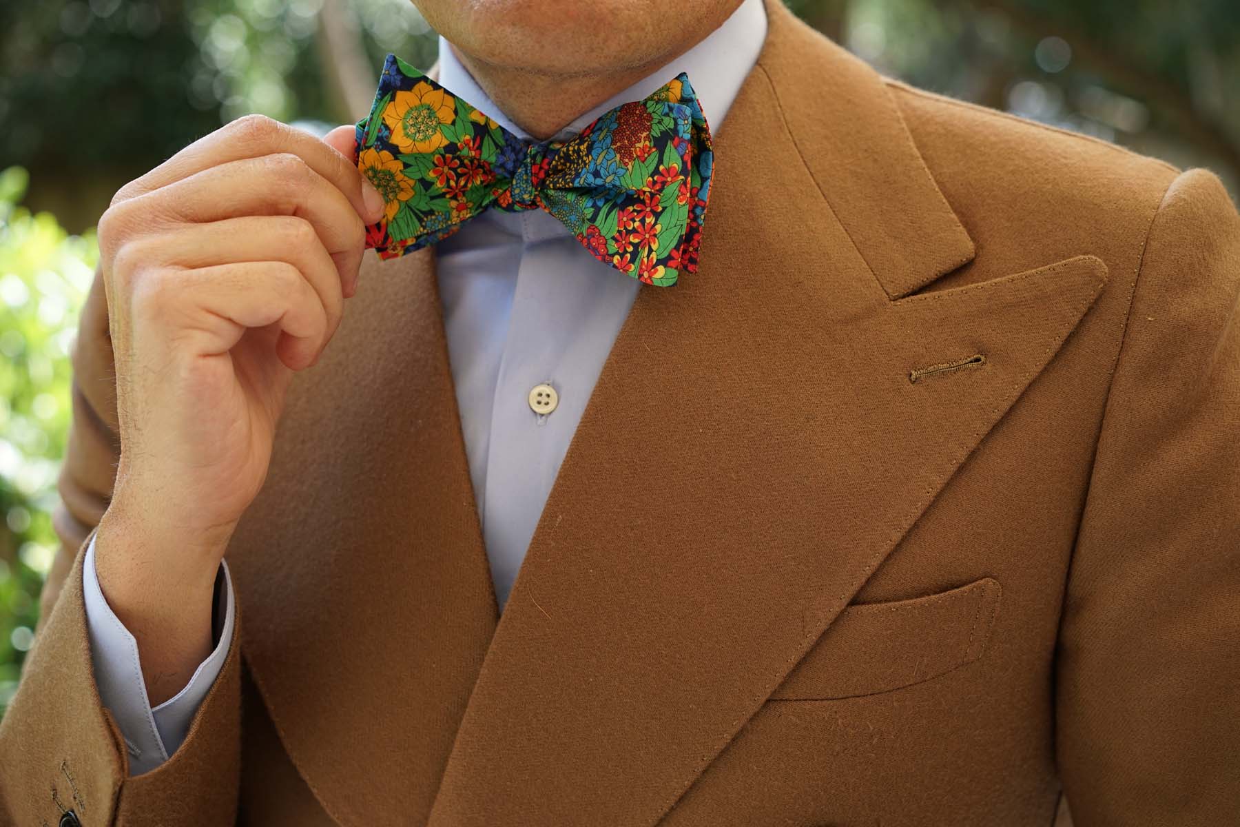 Amazonian Jungle Floral Self Bow Tie