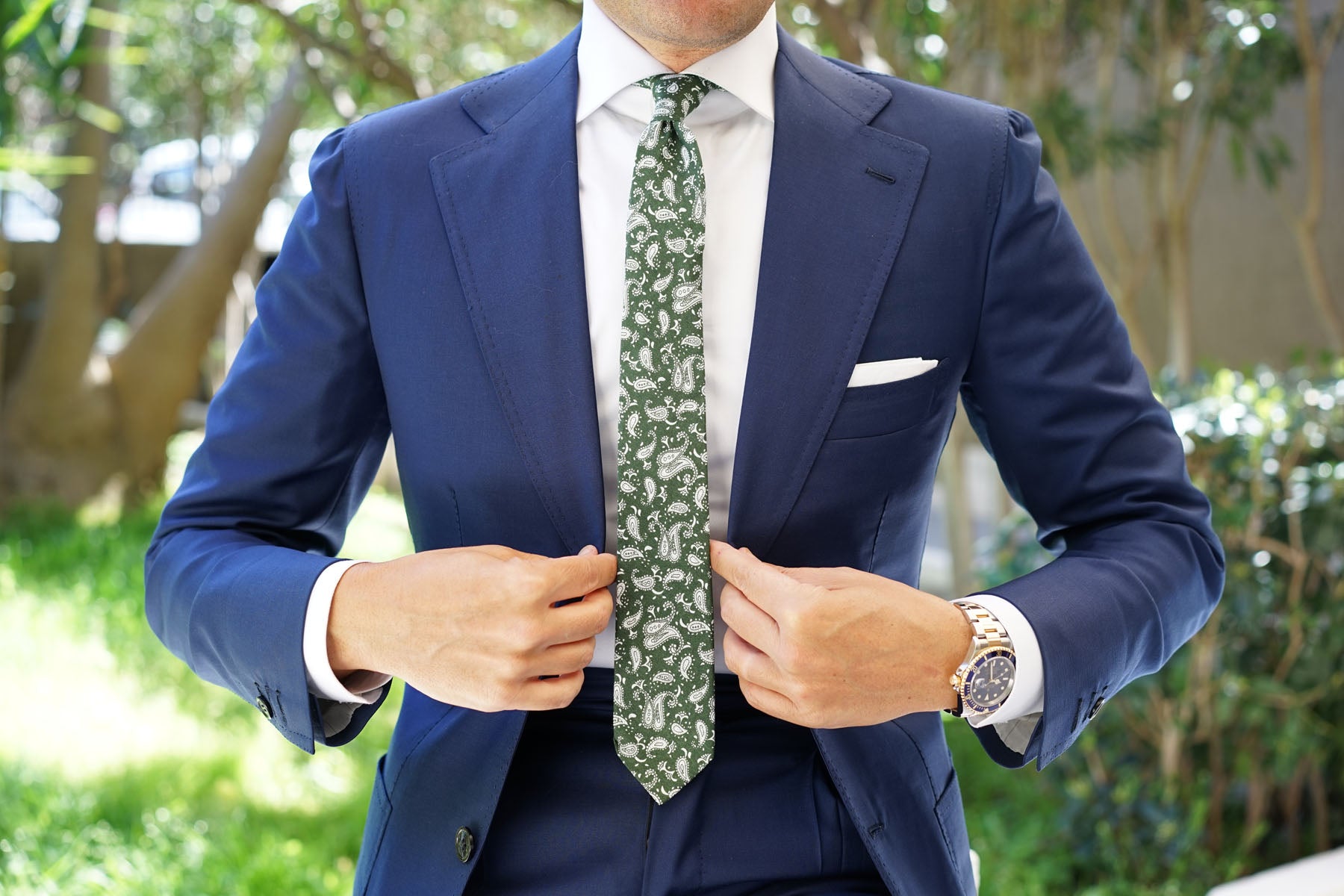 Milan Paisley Green Skinny Tie