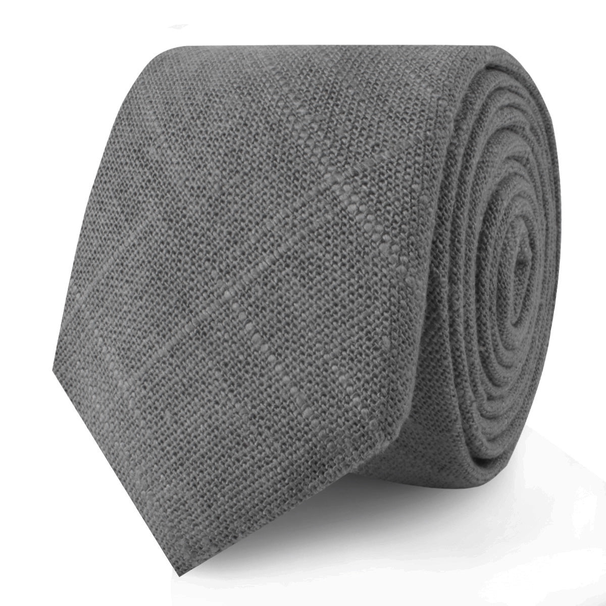 Pewter Grey Linen Skinny Tie