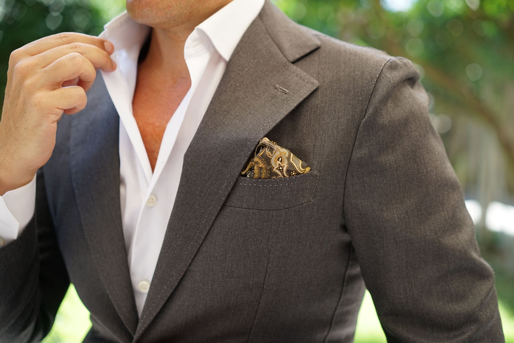 Persian Paisley Brown Pocket Square