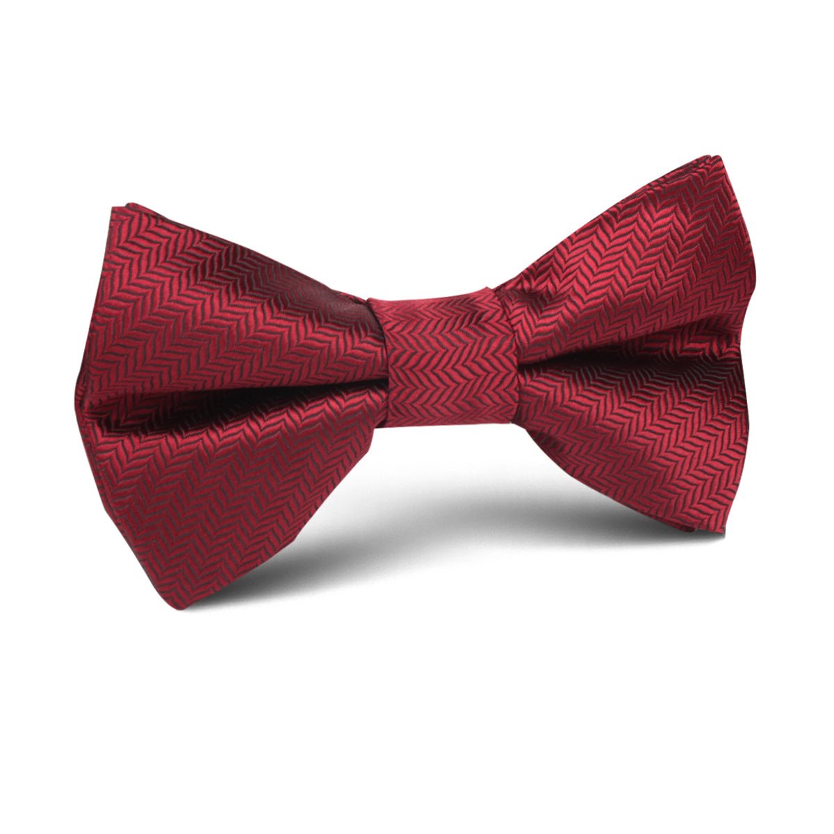 Burgundy Herringbone Kids Bow Tie