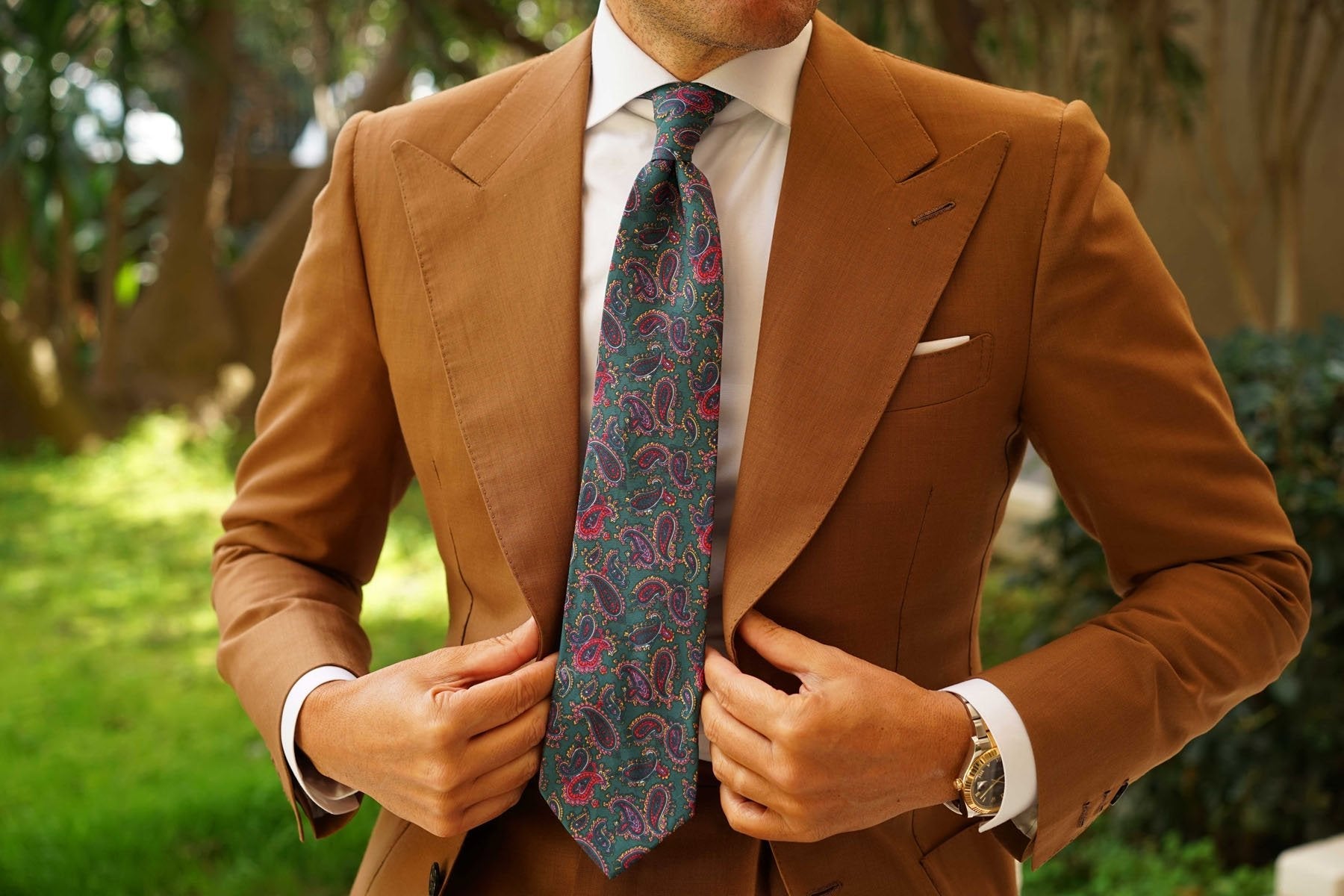 Hunter Green Isfahan Paisley Necktie