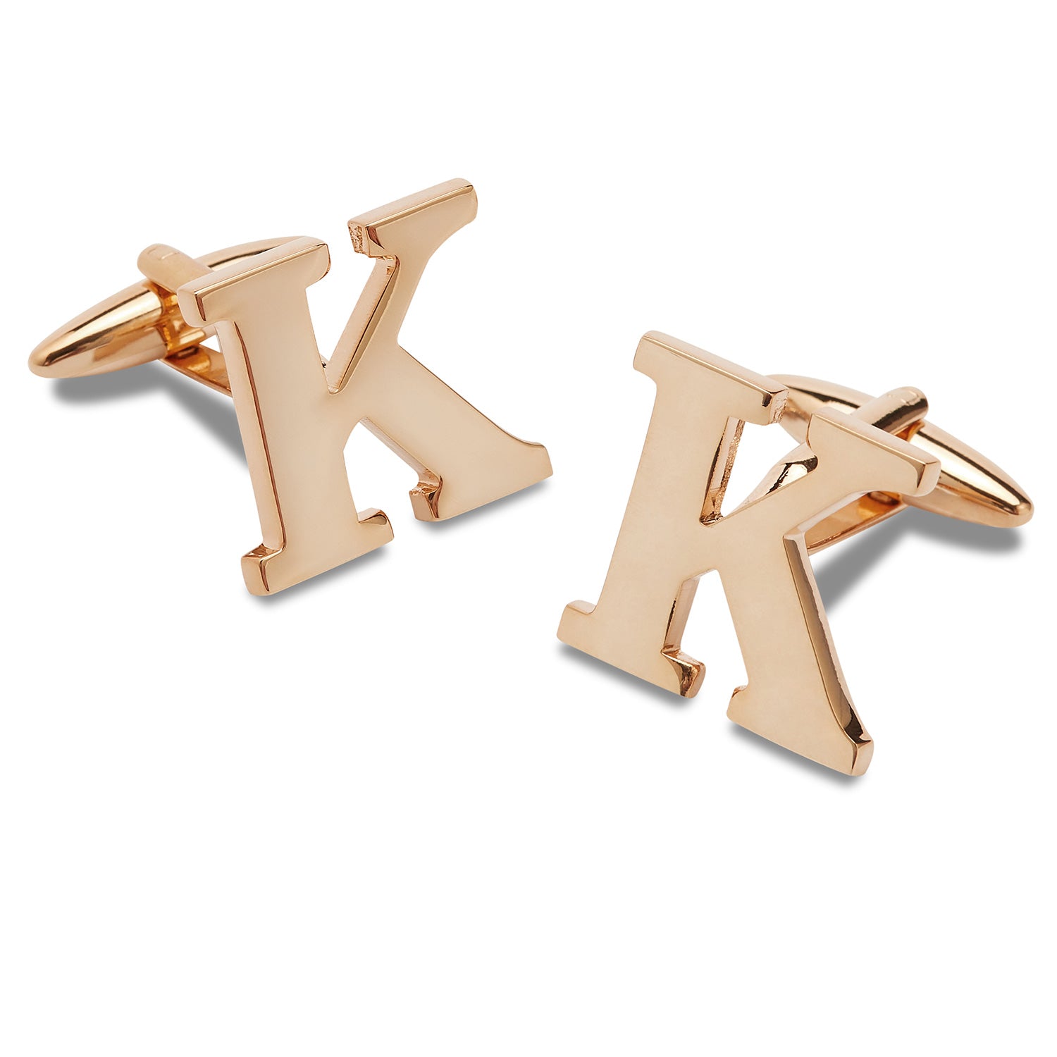 Rose Gold Letter K Cufflinks