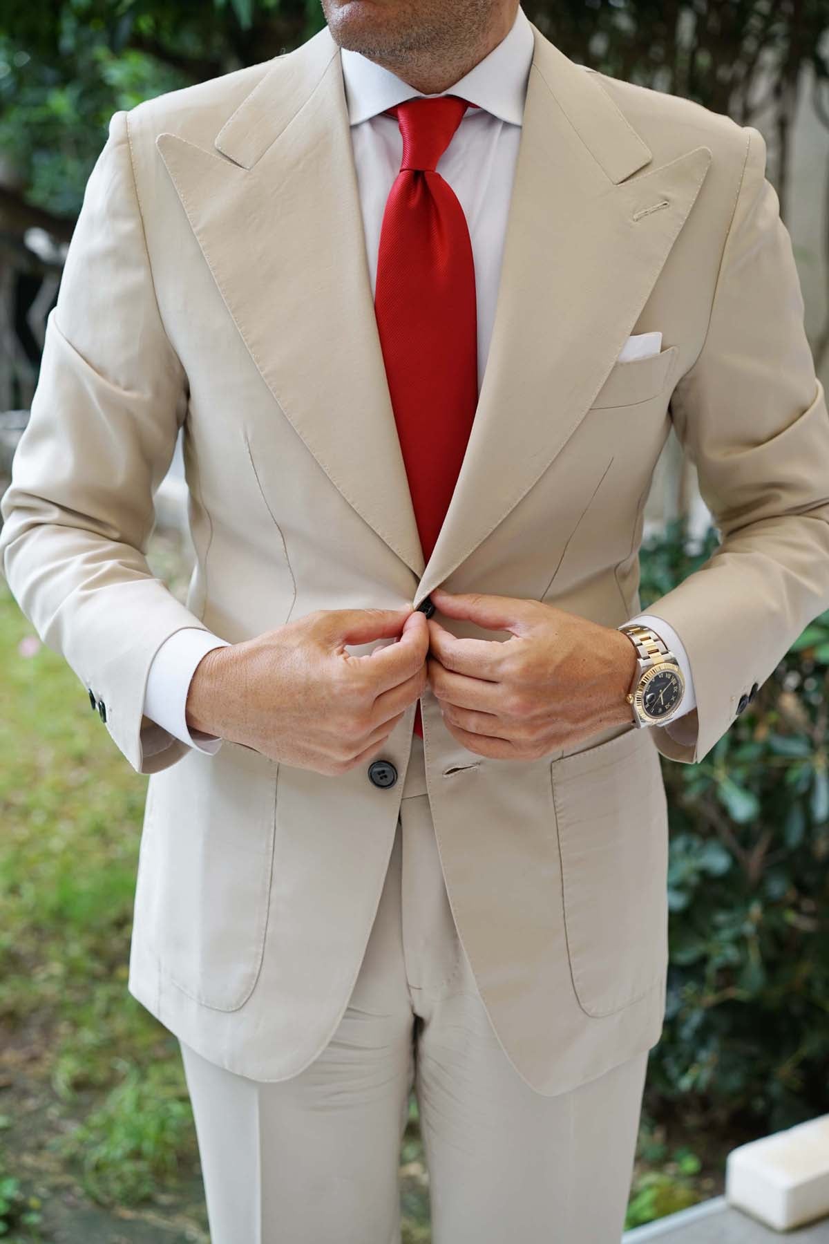 Carmine Red Twill Necktie