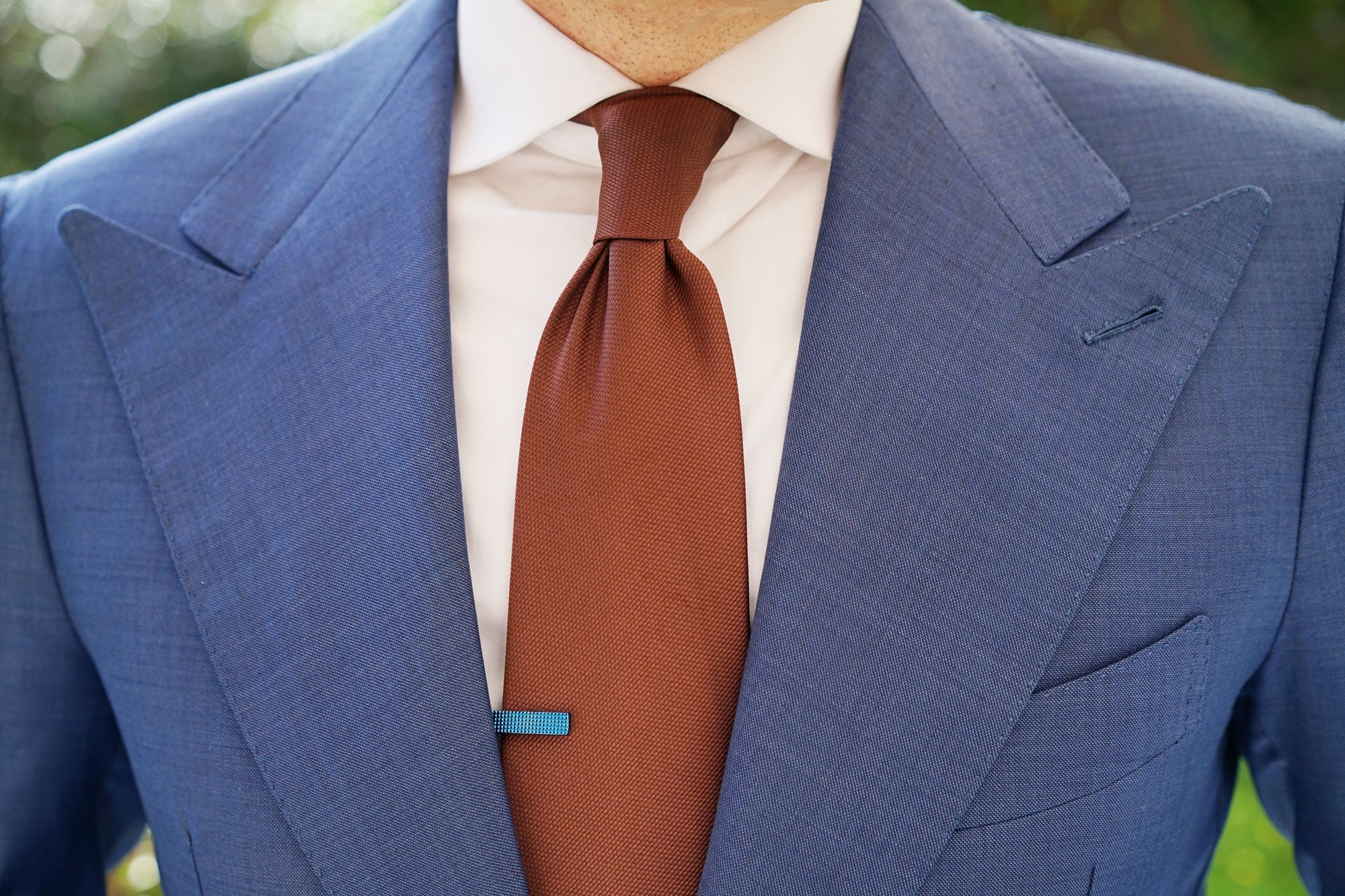 Mini Studded Blue Skinny Tie Bar