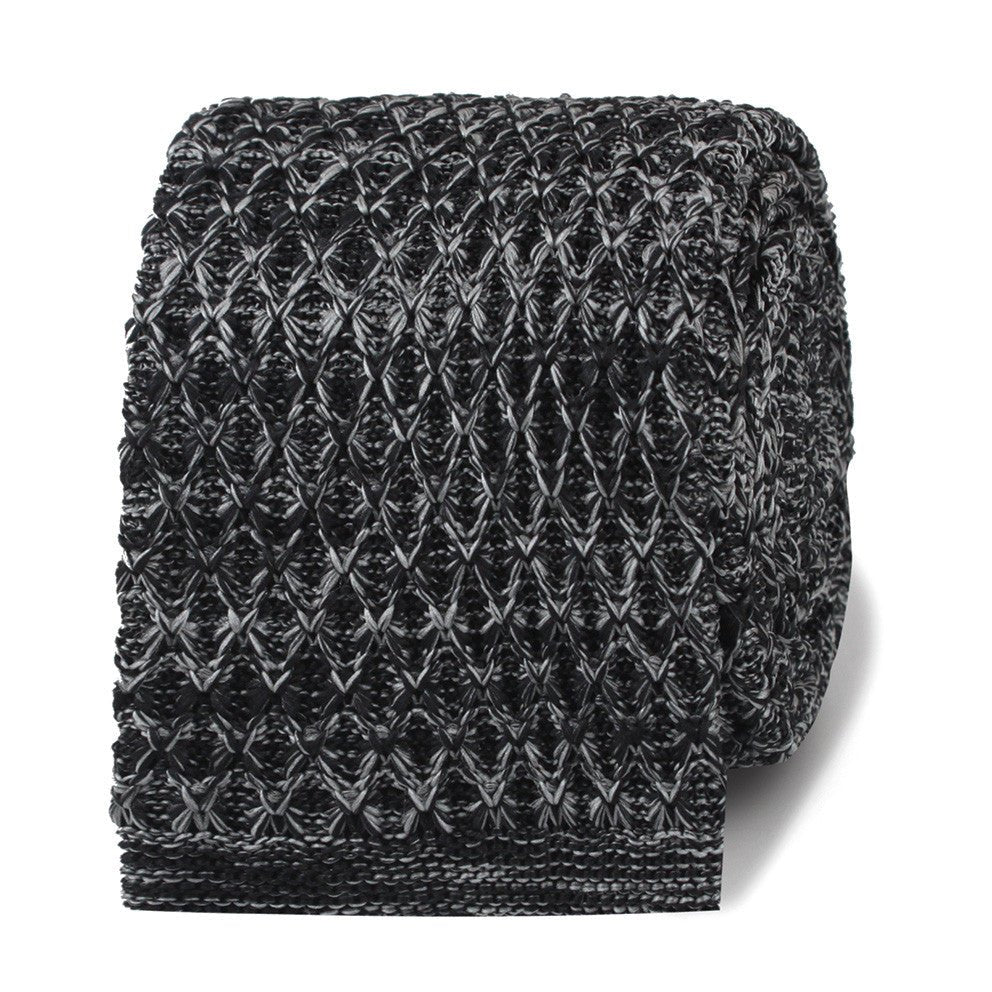 The Brando Black Tweed Knitted Tie