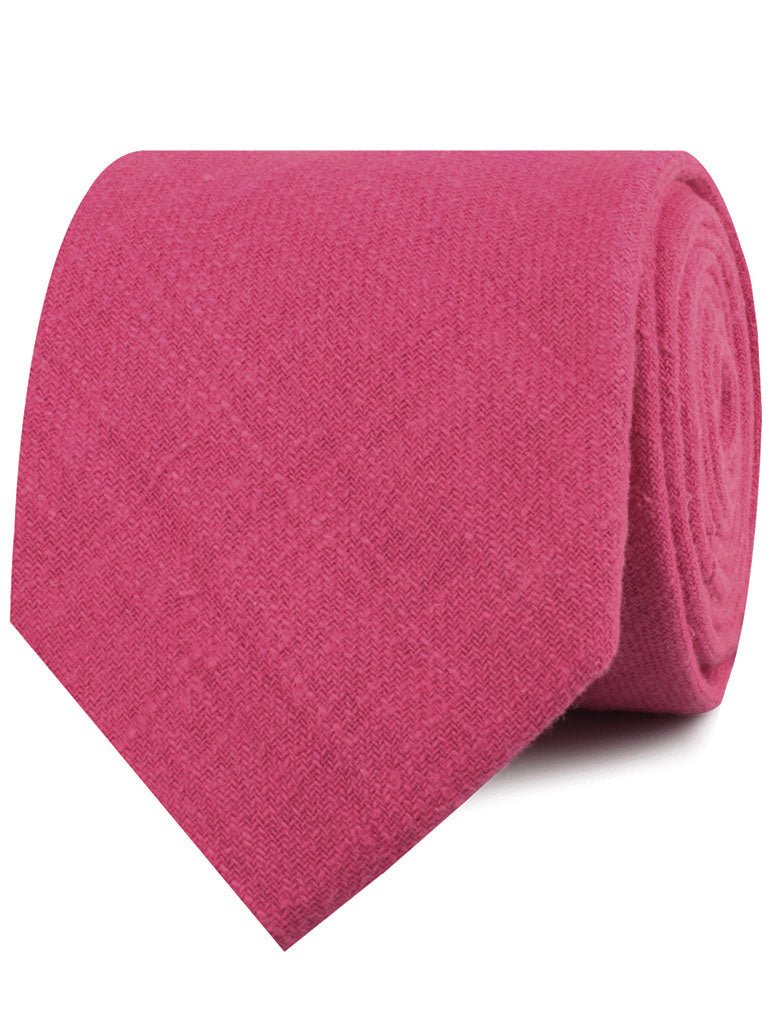 Begonia Hot Pink Linen Necktie