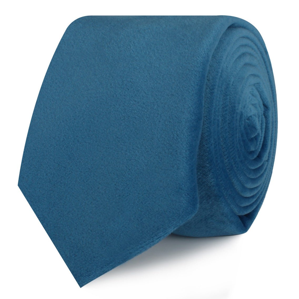 Teal Blue Velvet Skinny Tie