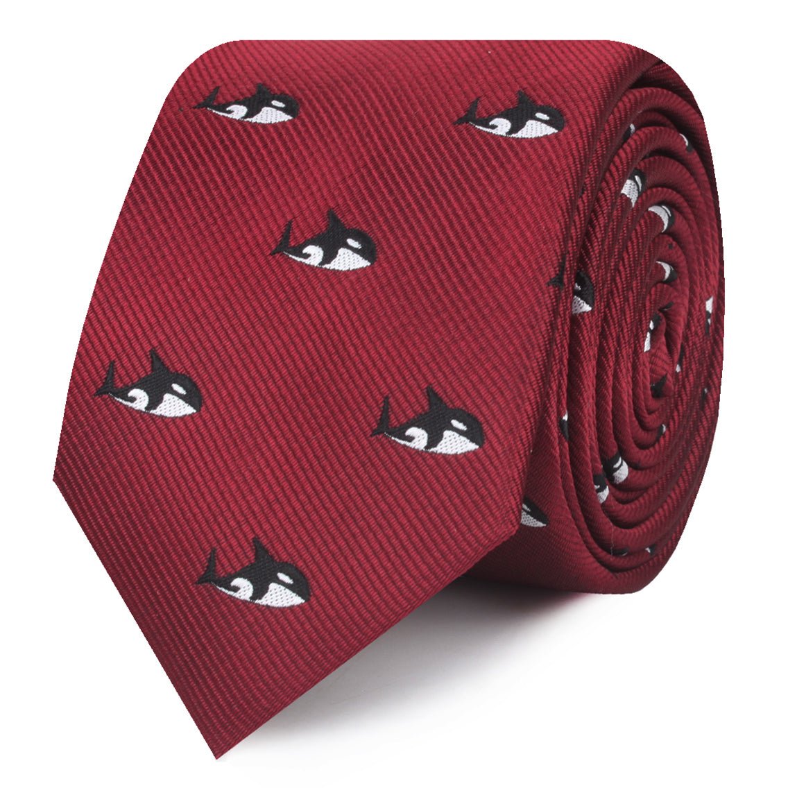 Burgundy Minke Whale Skinny Tie