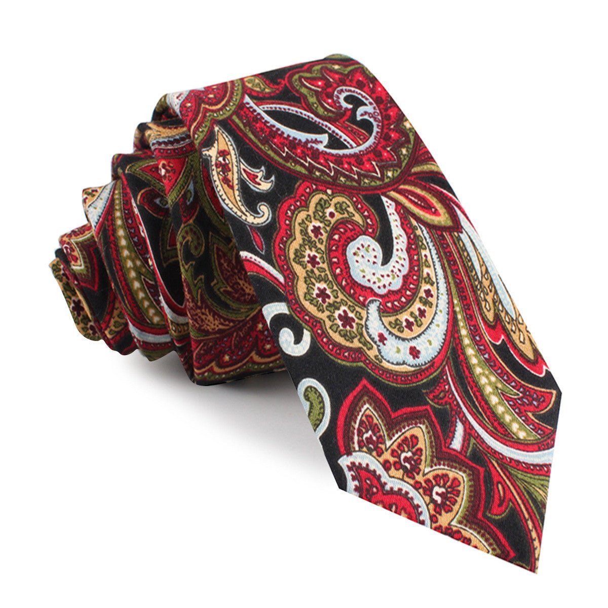 Sao Paulo Paisley Red Skinny Tie