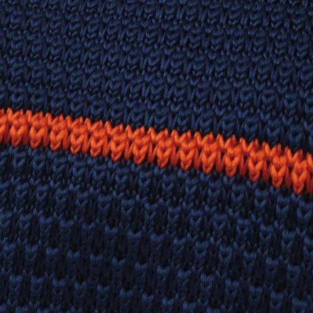 Santoro Navy Blue with Orange Striped Knitted Tie