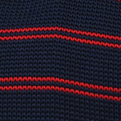 Lester Navy Blue with Red Striped Knitted Tie