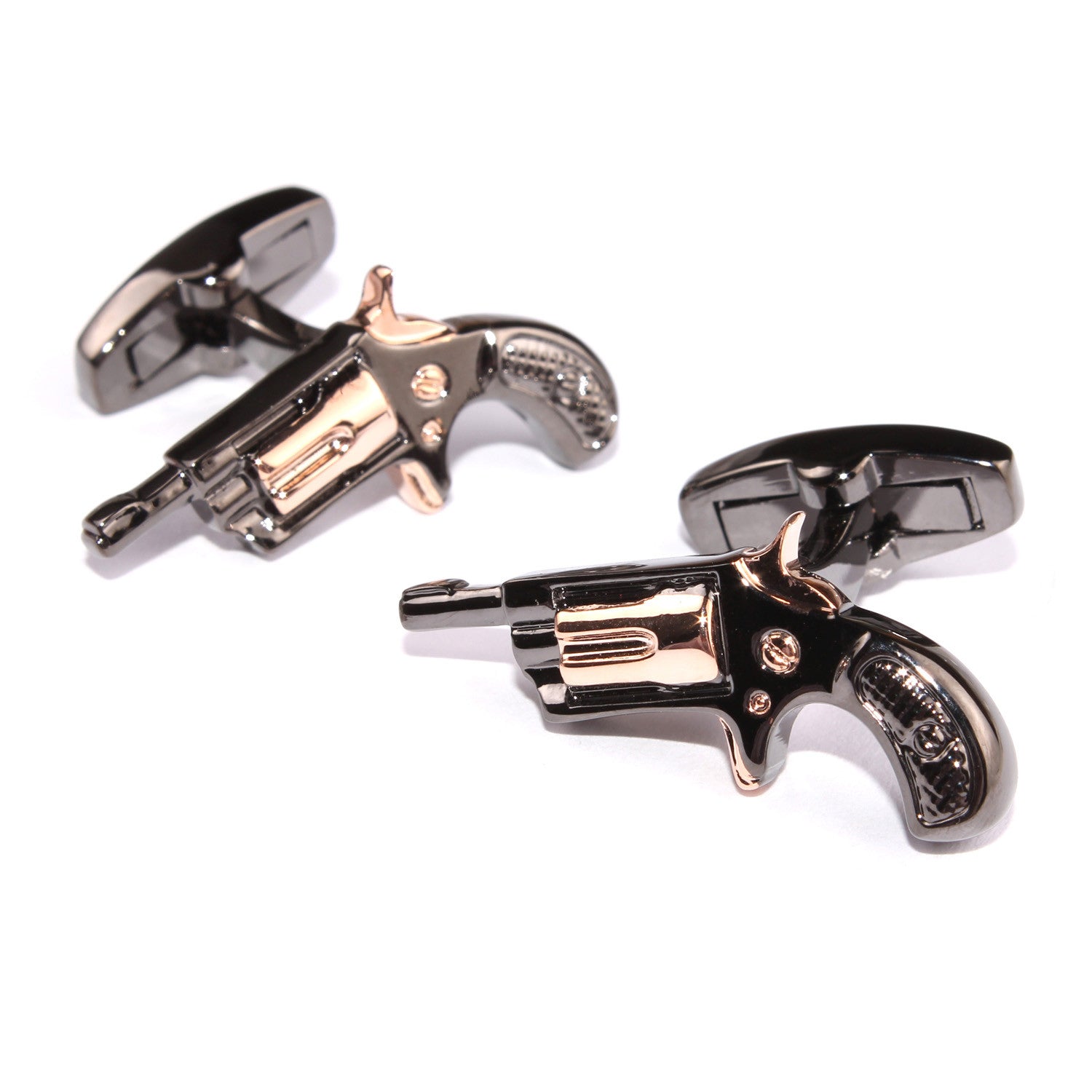 Dark Revolver Gun Cufflinks