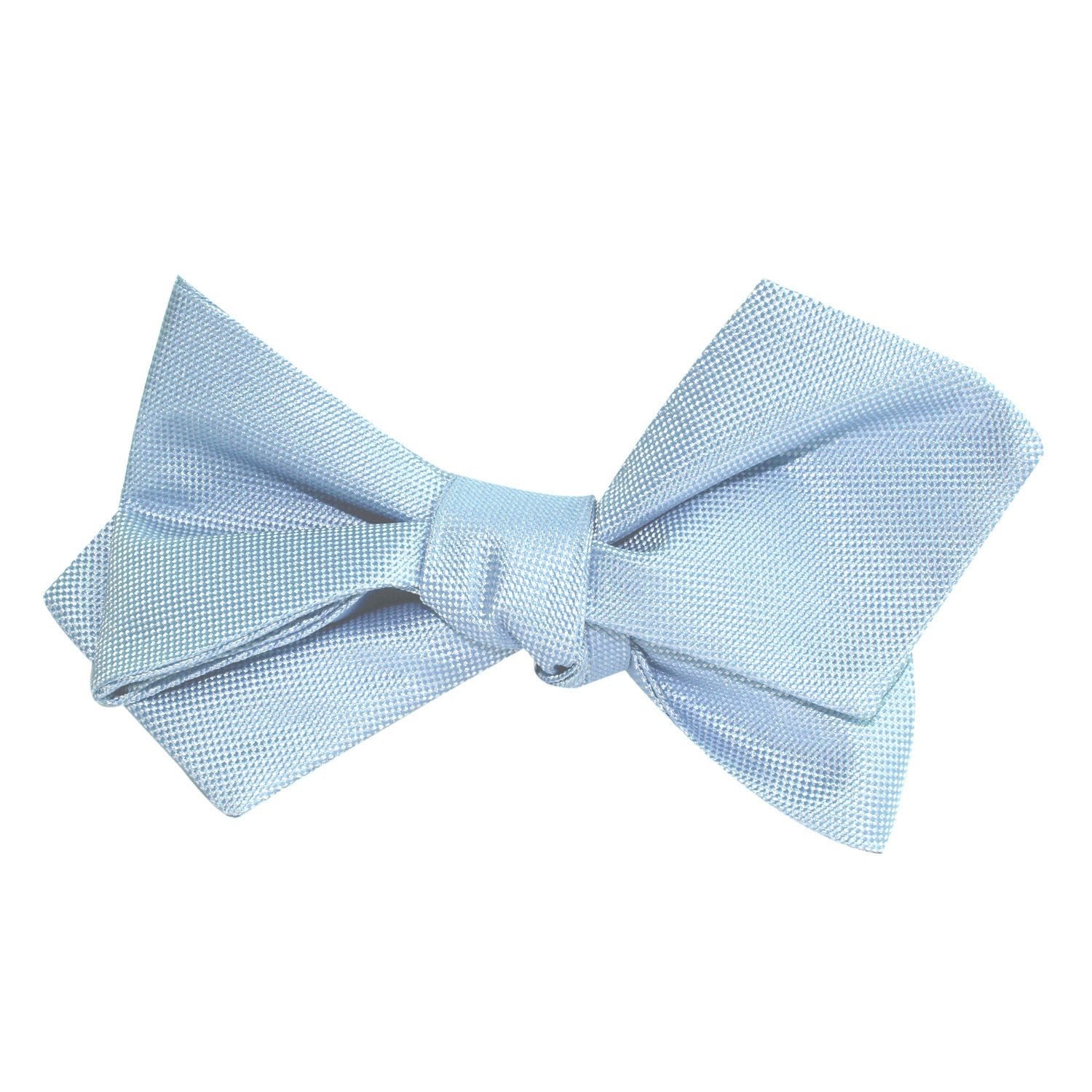 Mint Blue Self Tie Diamond Tip Bow Tie