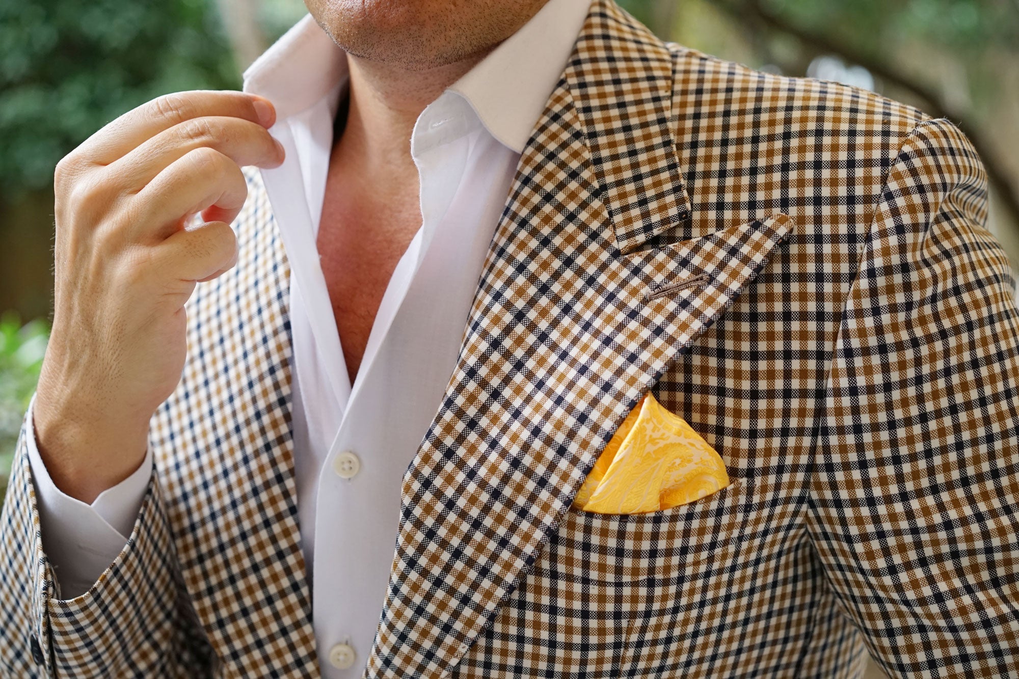 Tuscan Sun Yellow Paisley Pocket Square