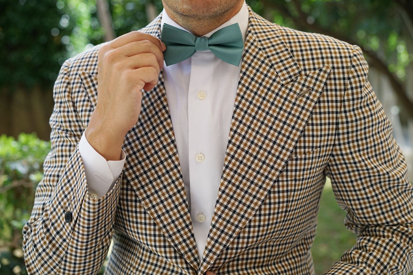 Viridian Green Twill Bow Tie