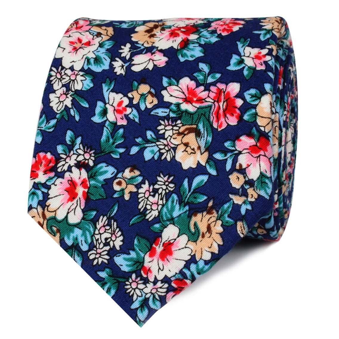 Cancún Blue Floral Skinny Tie