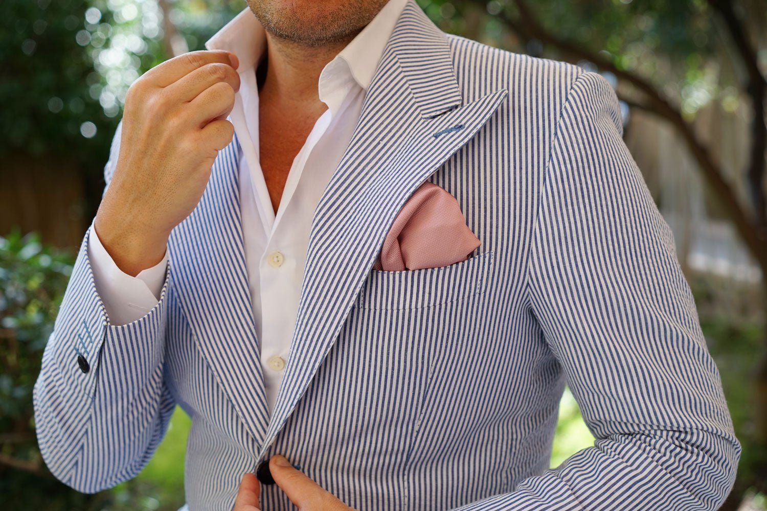 Antique Dusty Rose Weave Pocket Square