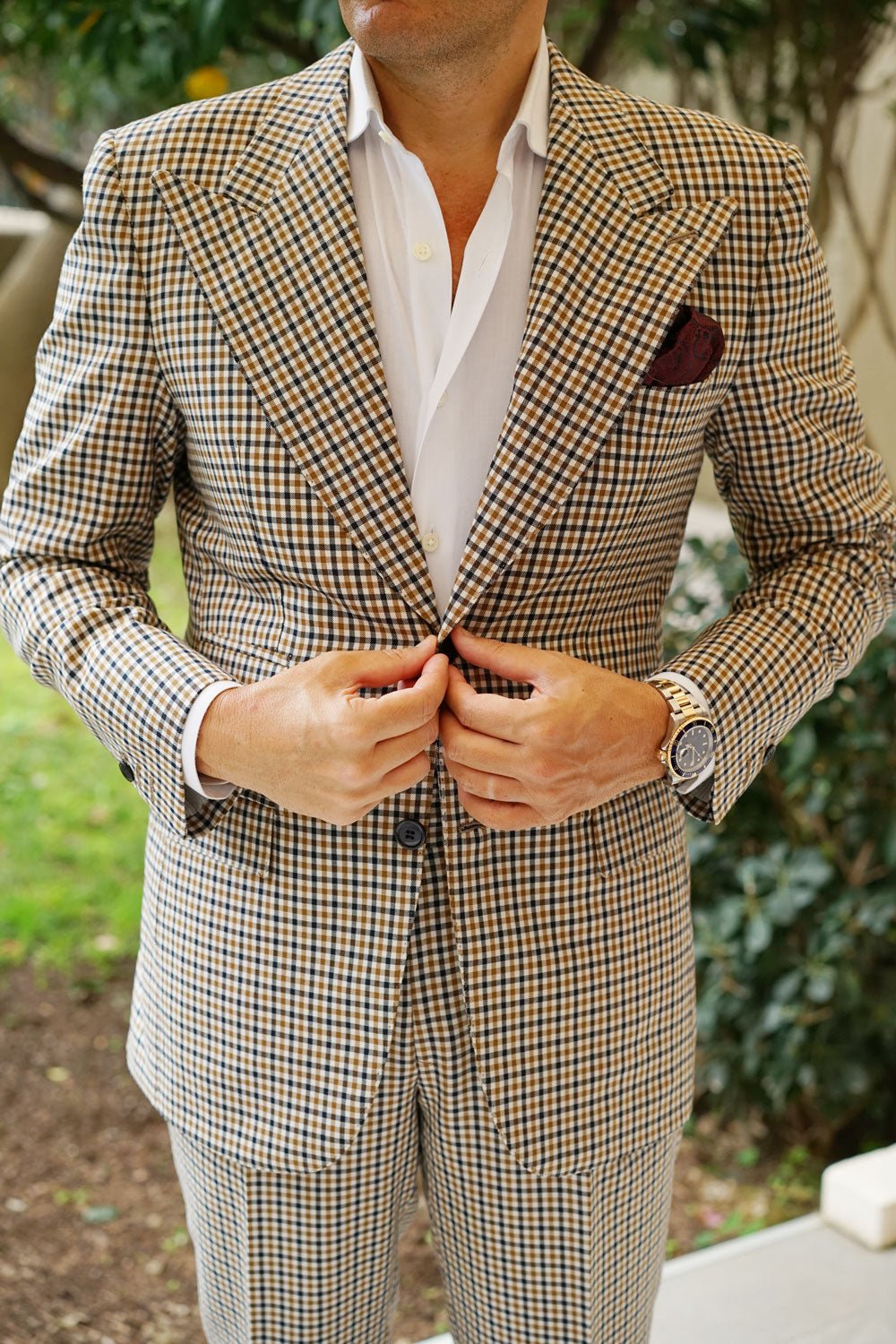 Mahogany Red Paisley Pocket Square