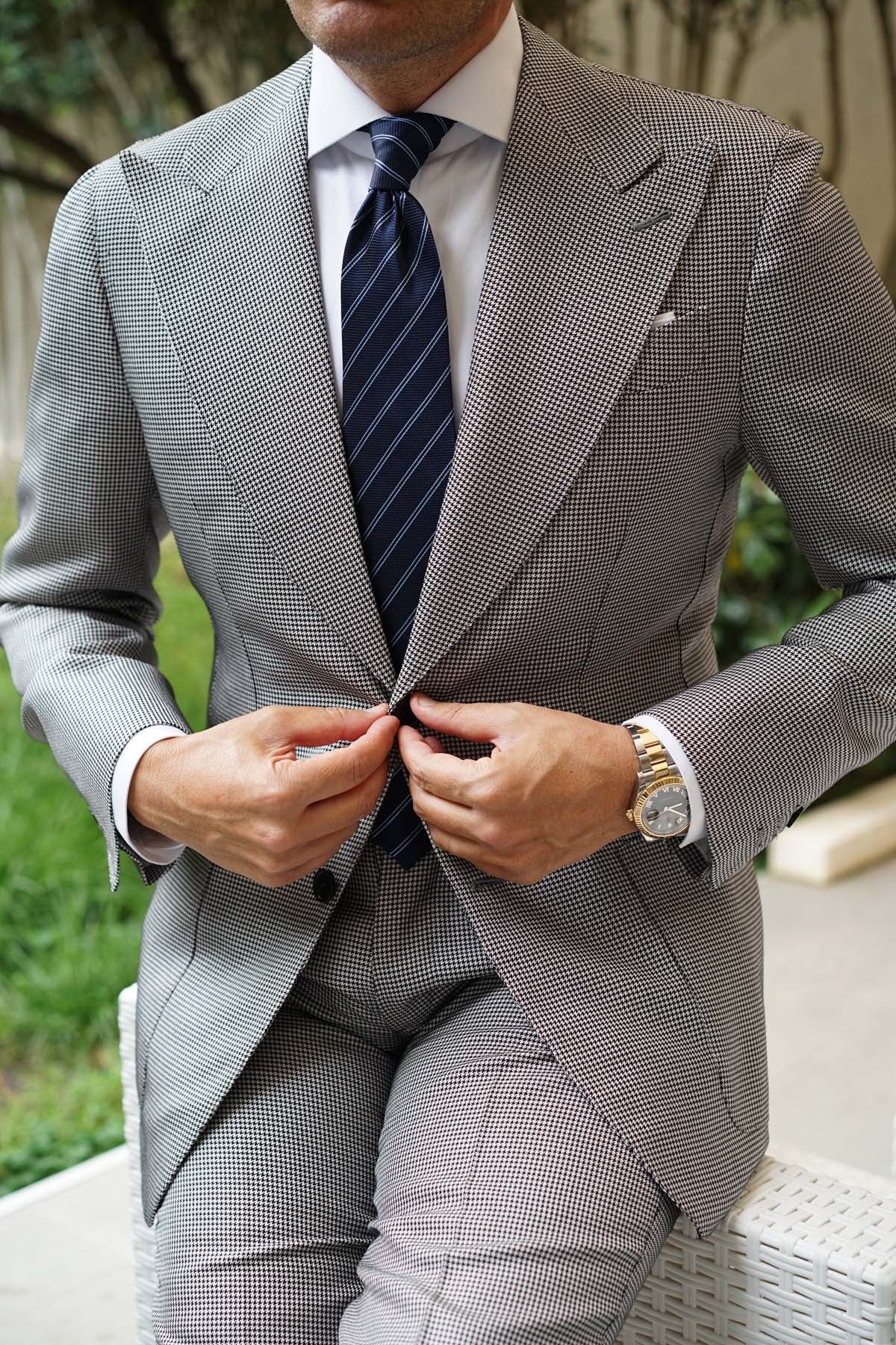 Brooklyn Navy Blue Striped Necktie