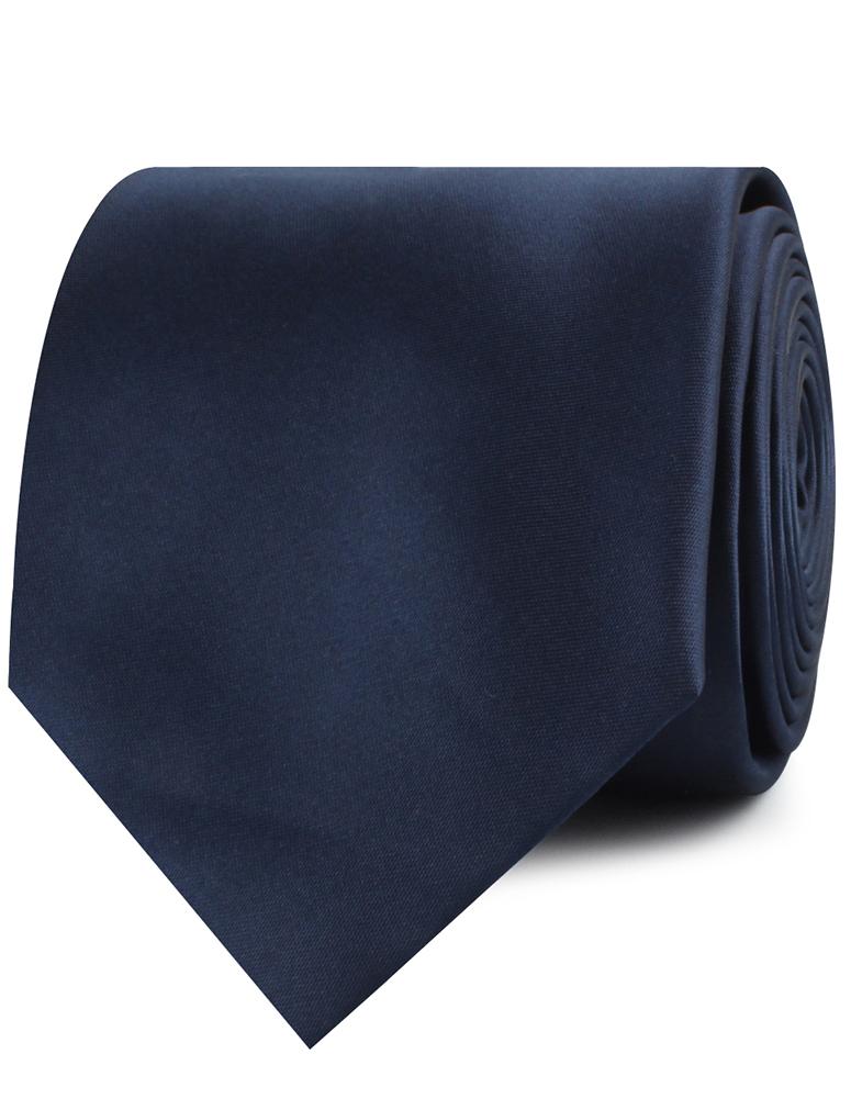 Marine Midnight Blue Satin Necktie