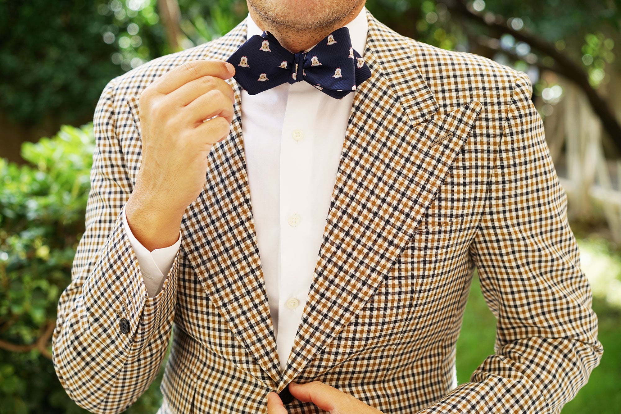 White Sheep Diamond Self Bow Tie