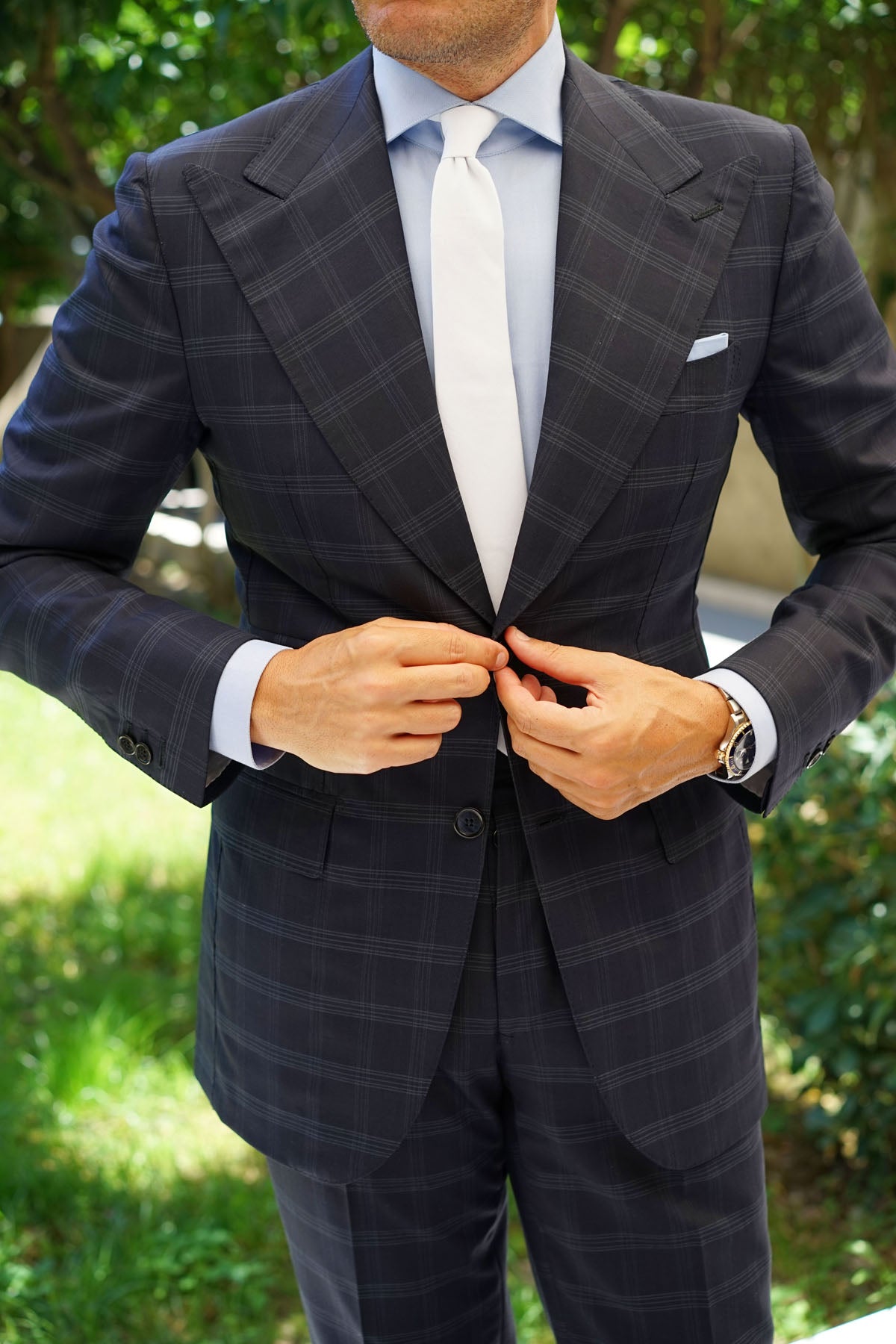 White Velvet Skinny Tie