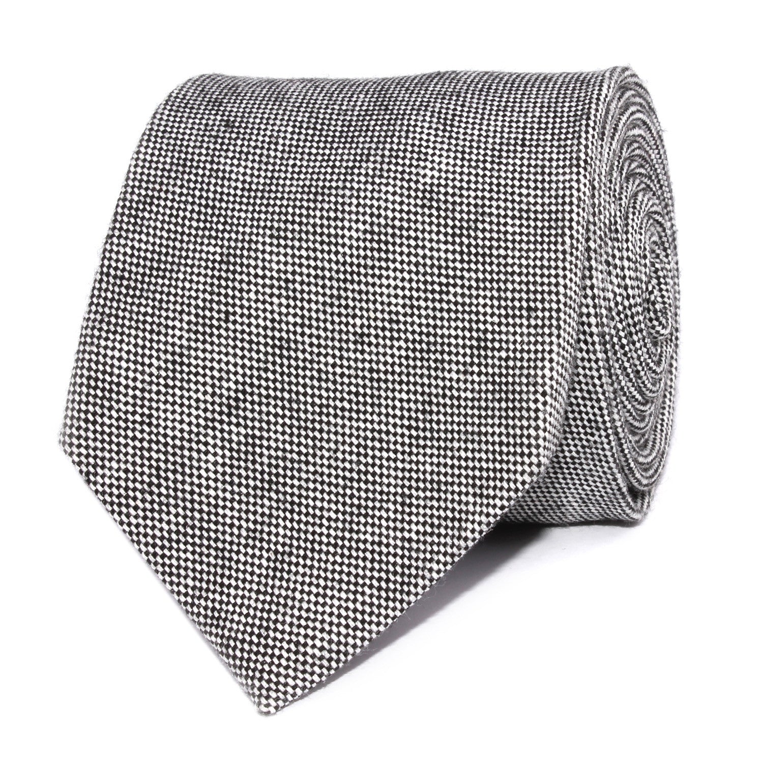 Black Tweed Linen Stitching Necktie