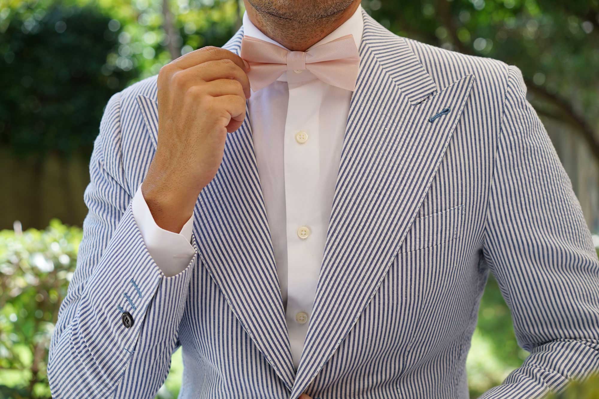 Liege Blush Pink Diamond Bow Tie