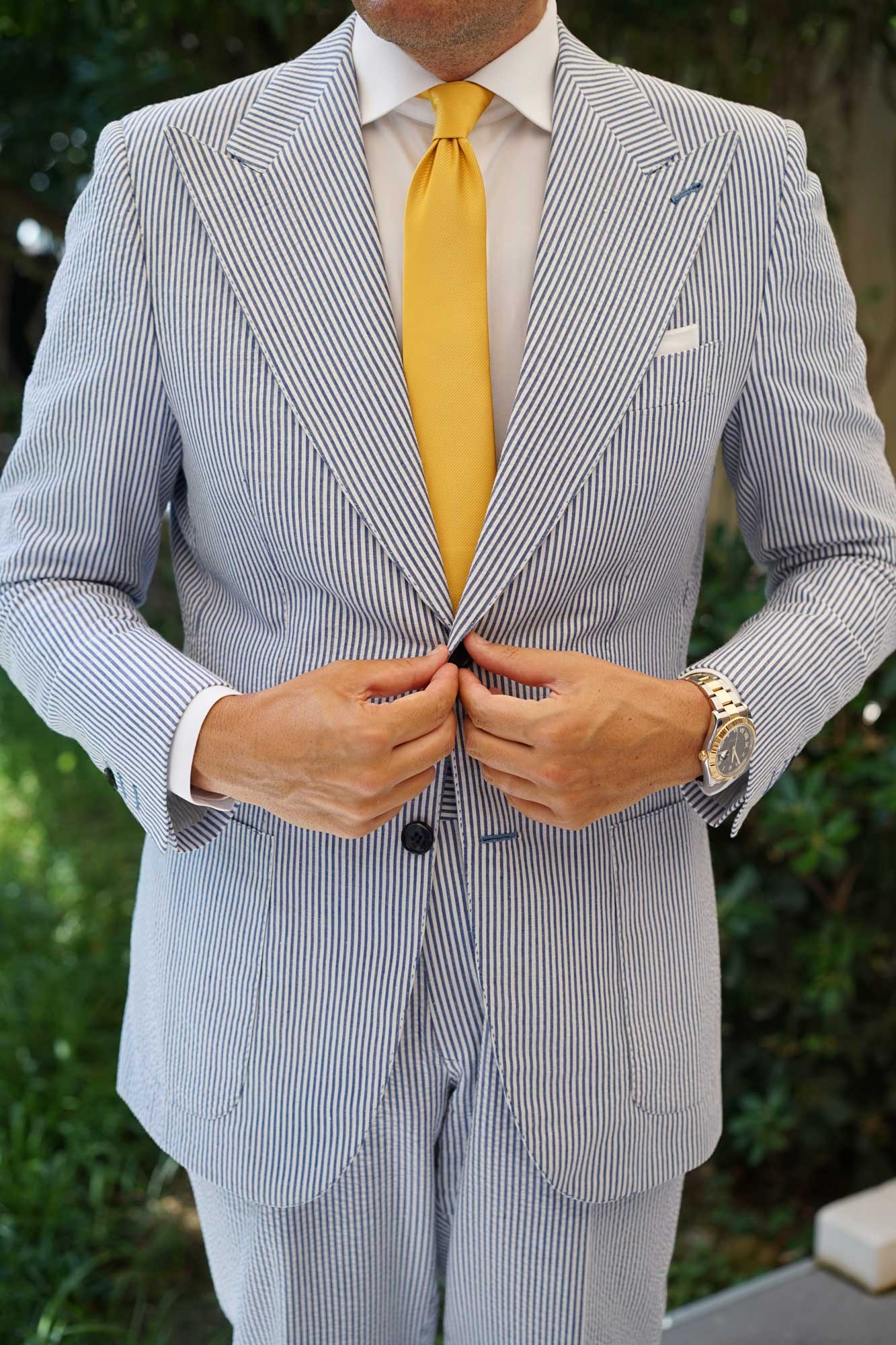 Honey Gold Yellow Twill Skinny Tie