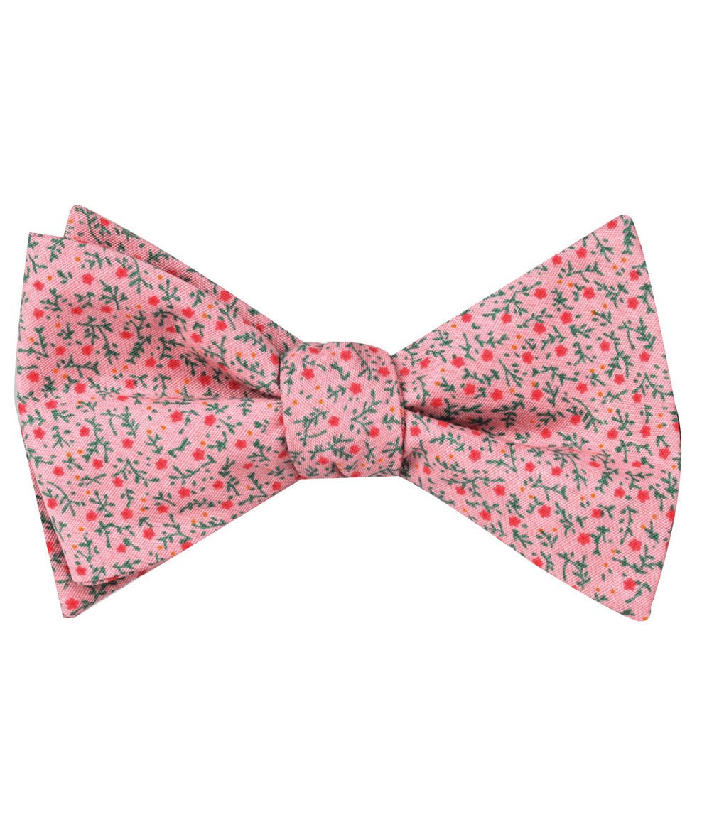 Houston Pink Floral Self Bow Tie