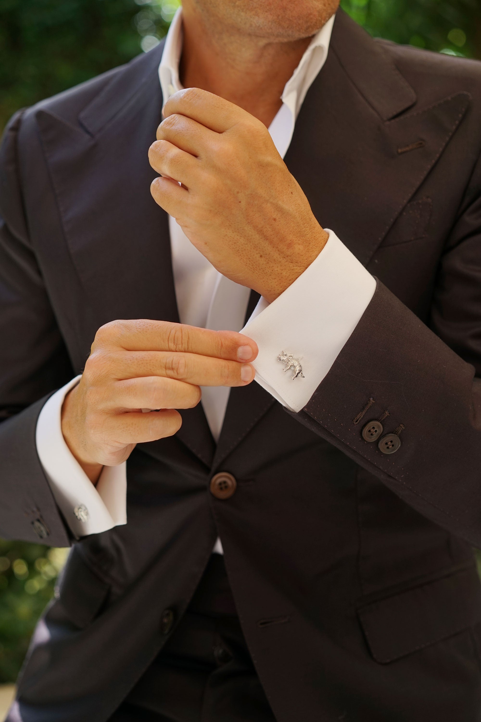 Silver Triceratops Cufflinks