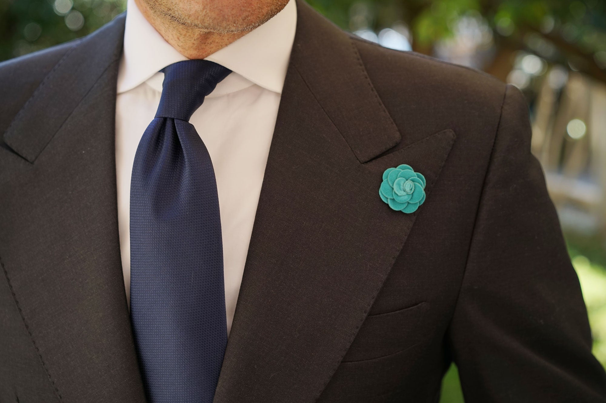 Teal Mini Velvet Lapel Pin