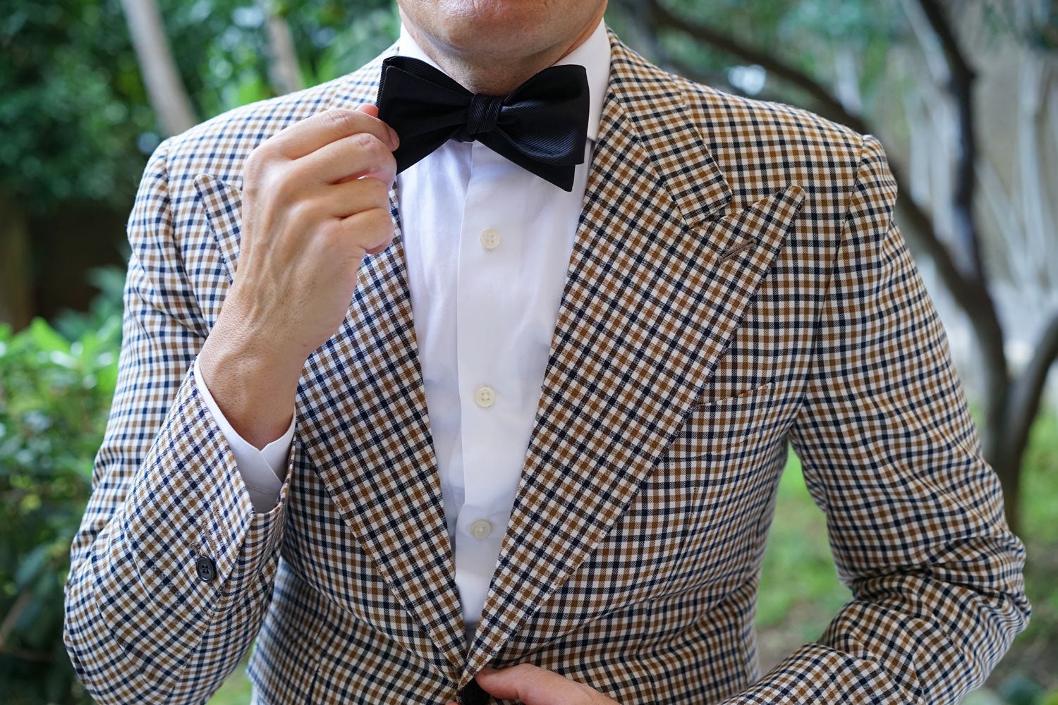 Black Twill Self Bow Tie