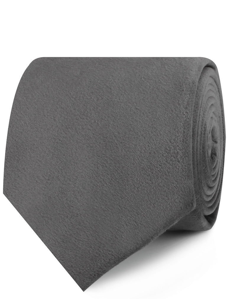 Grey Velvet Necktie