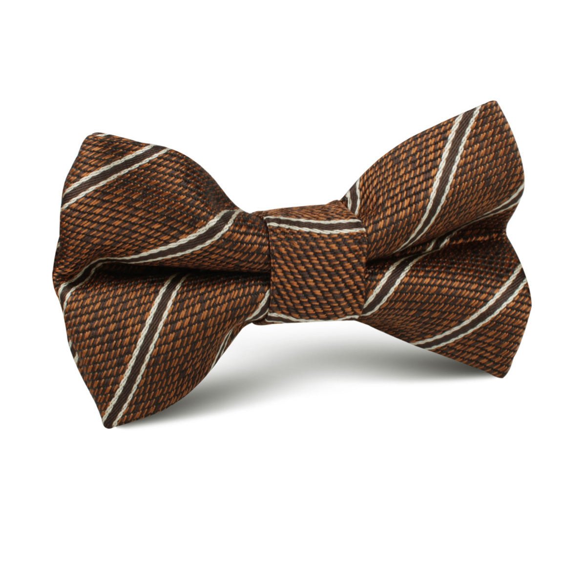 Manhattan Brown Bronze Striped Kids Bow Tie