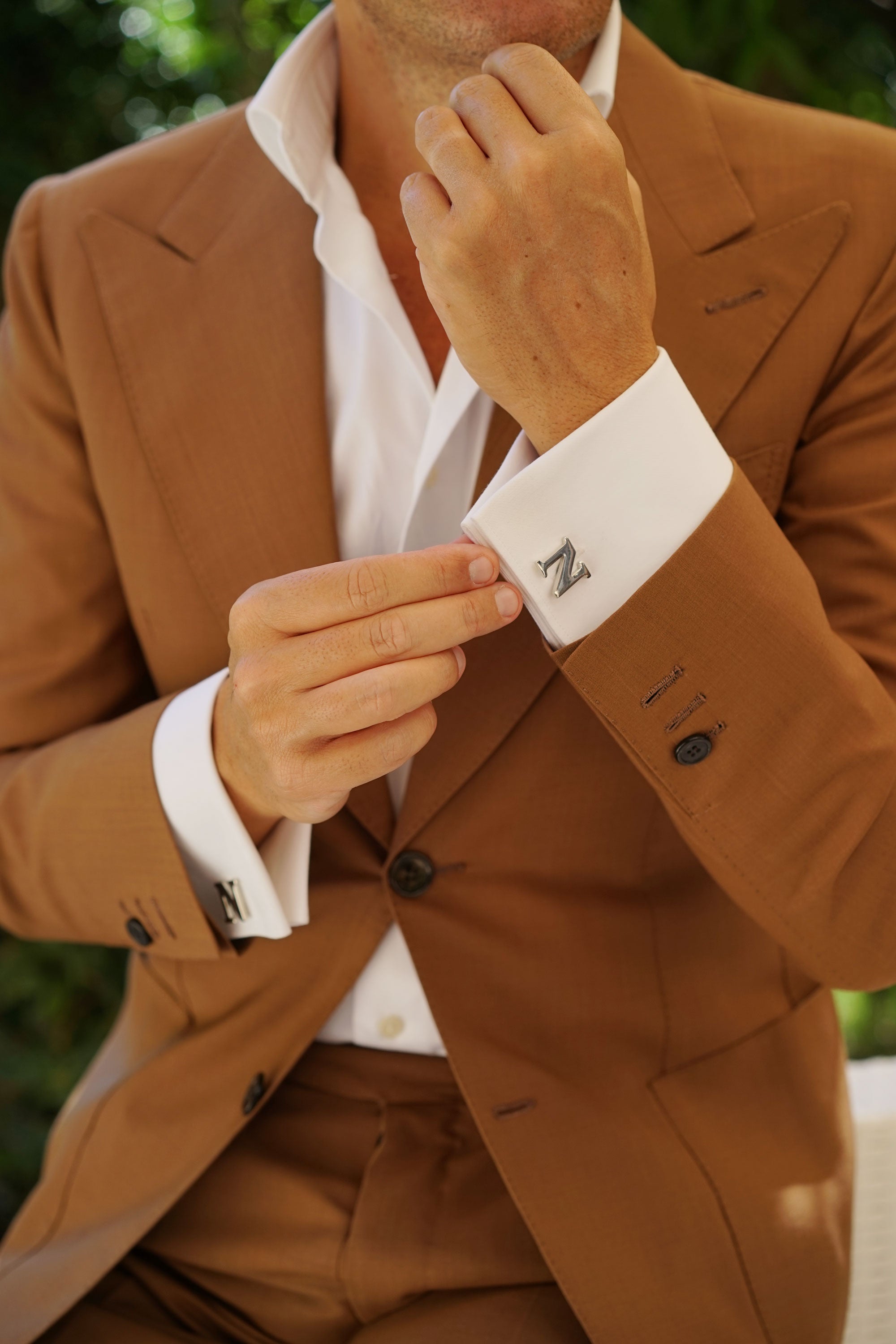 Letter N Silver Cufflinks