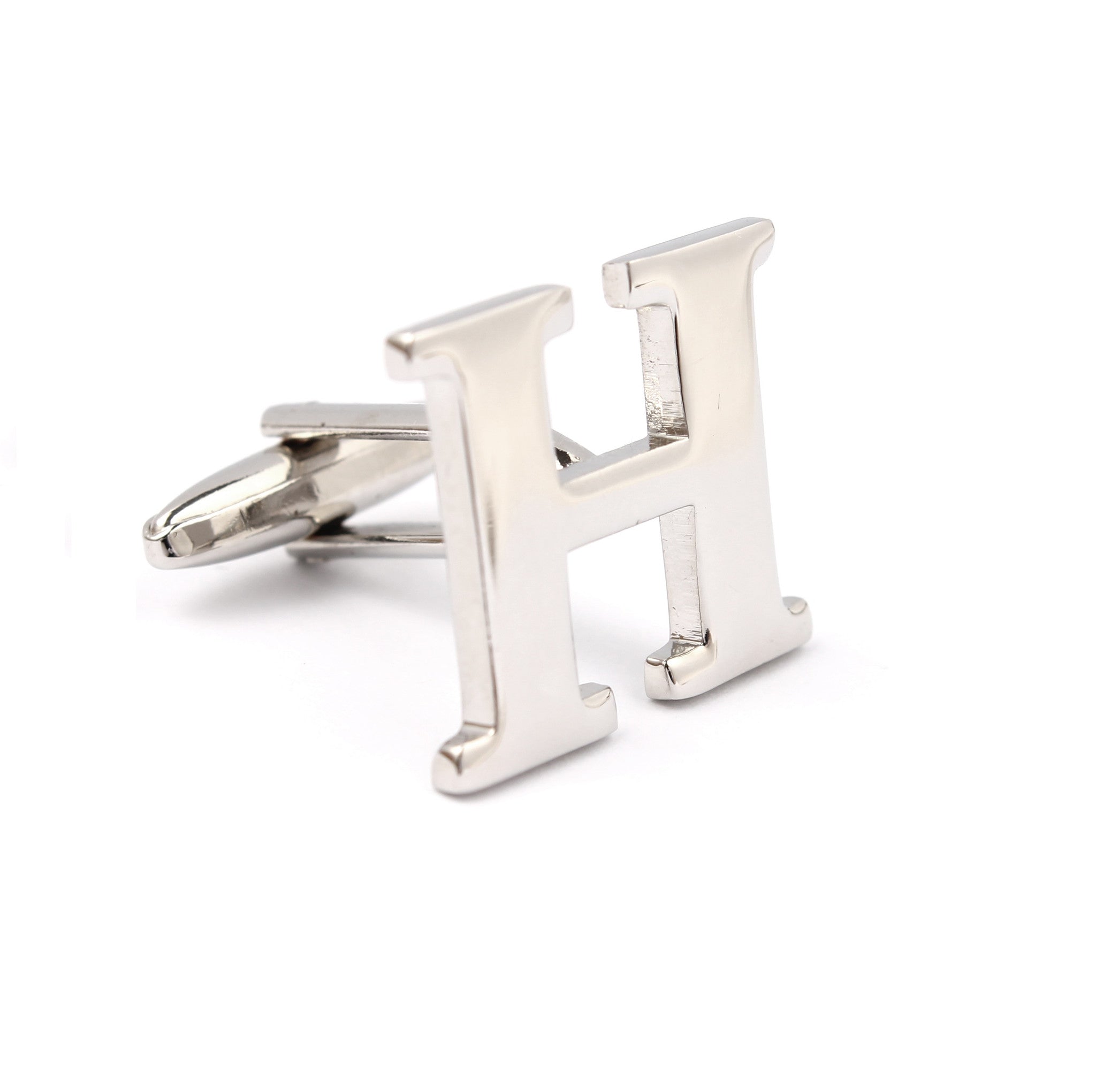 Letter H Silver Cufflinks