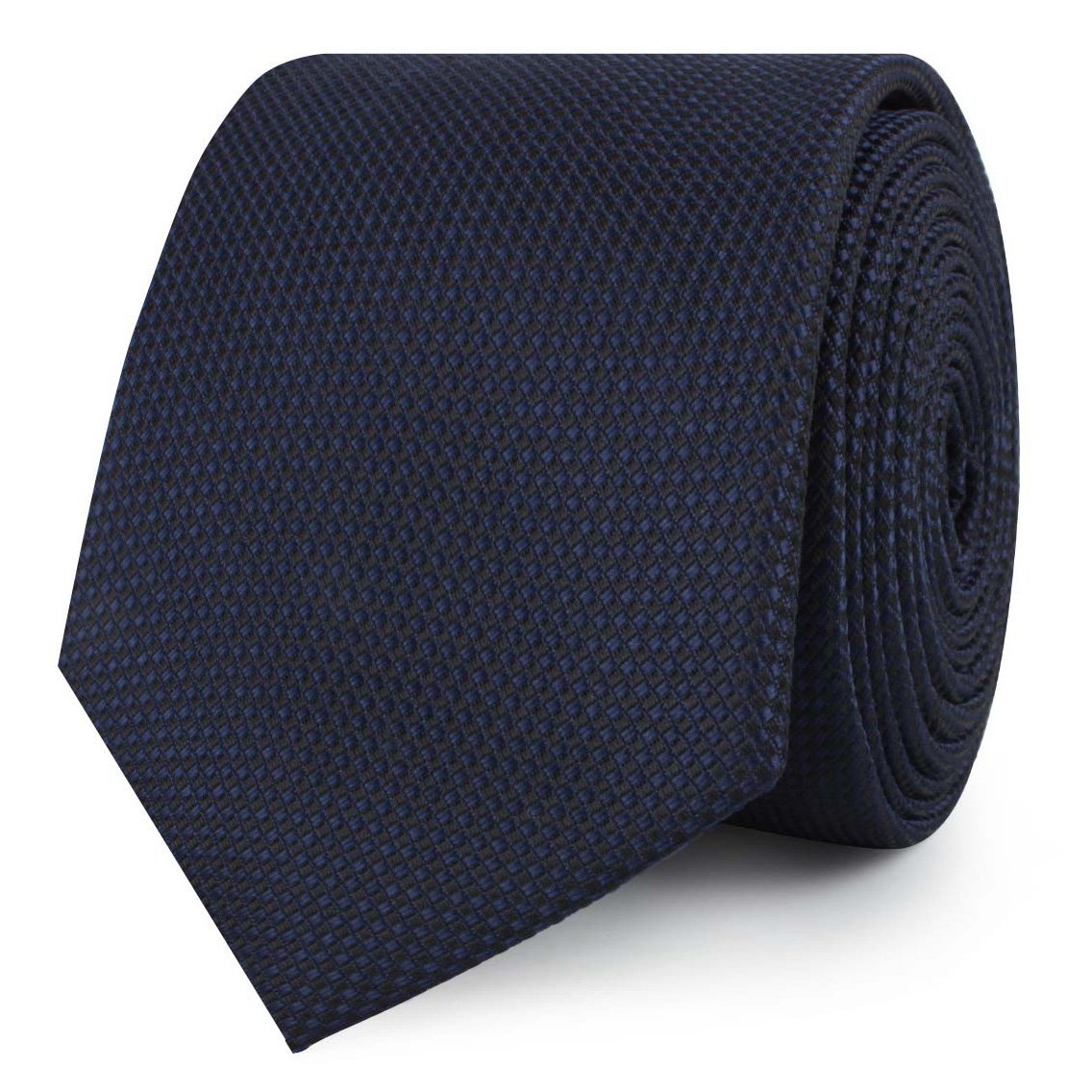 Navy Blue Oxford Stitch Skinny Tie