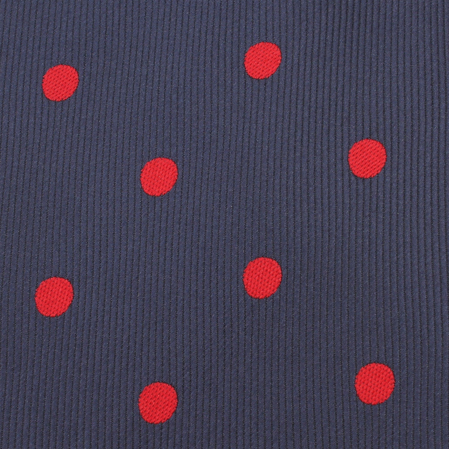 Navy Blue Tie with Red Polka Dots