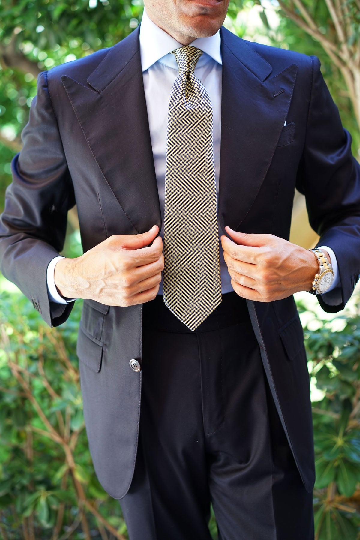 Yellow Houndstooth Tie