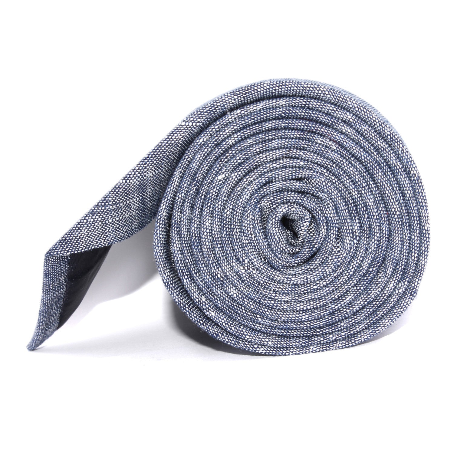 Navy Blue Linen Chambray Necktie