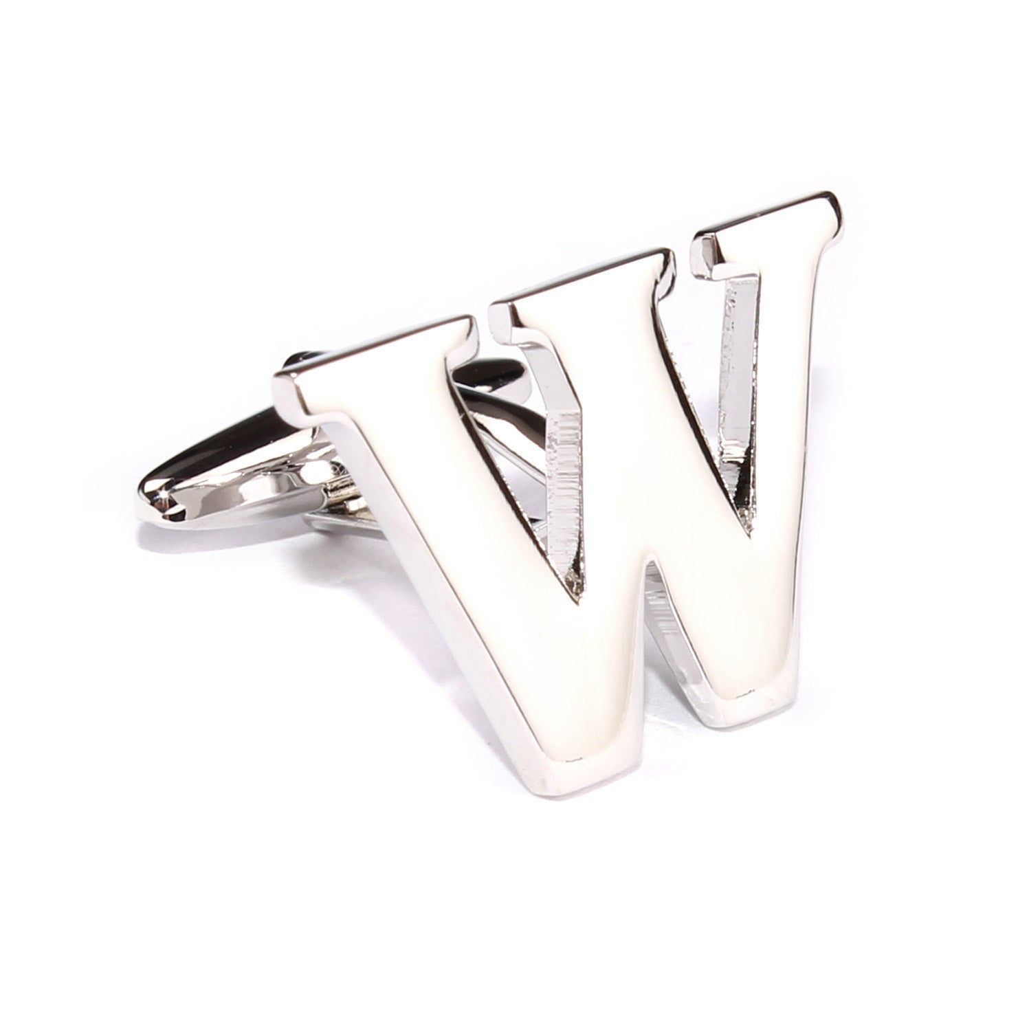 Letter W Silver Cufflinks