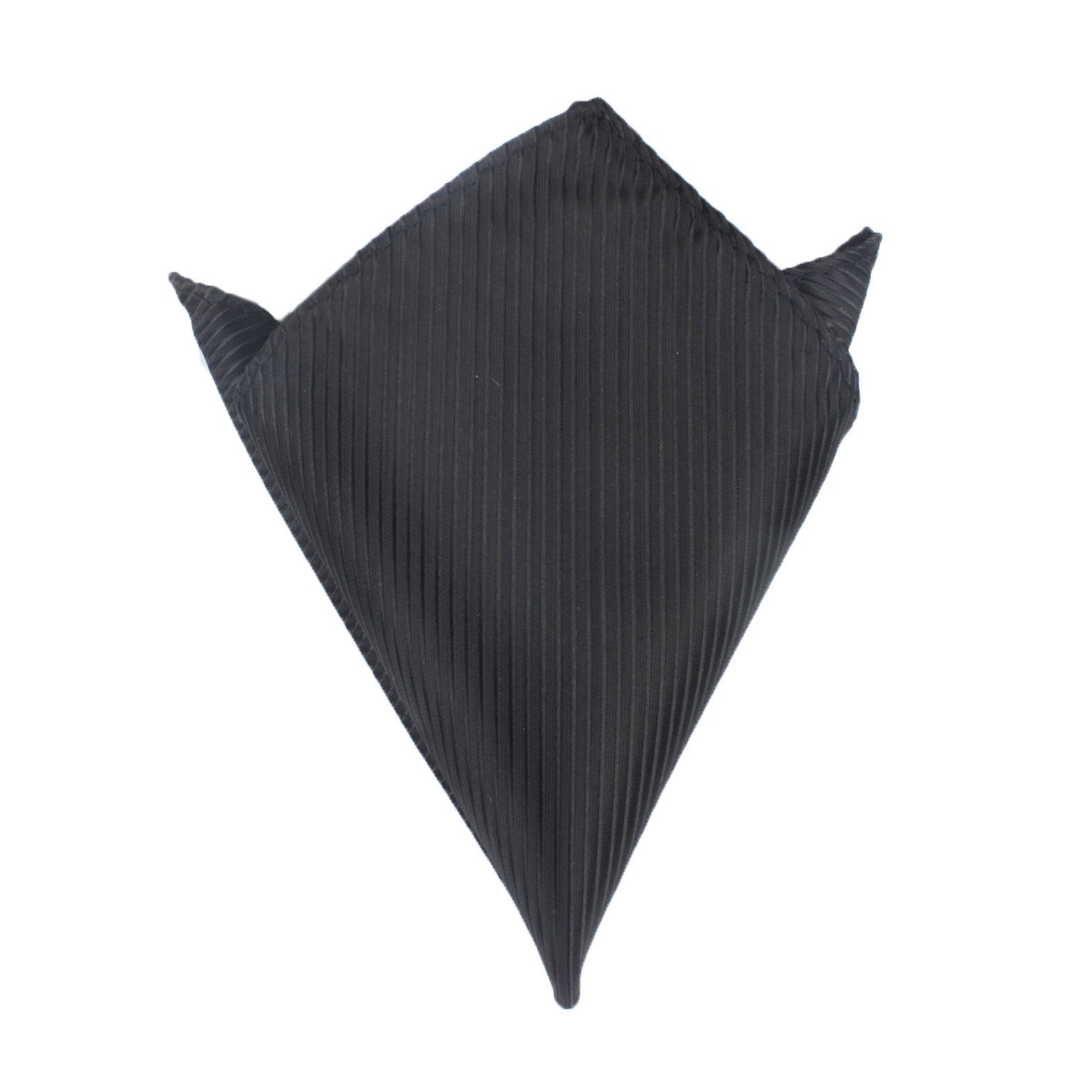 Jet Black Stripes Pocket Square