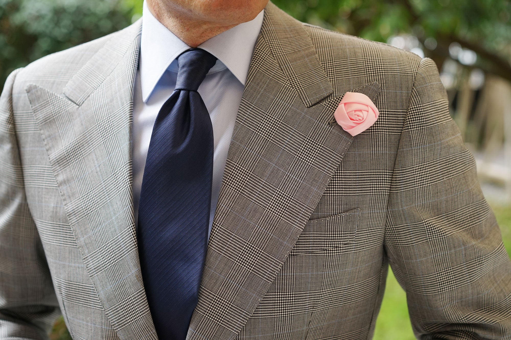 Baby Pink Satin Rose Lapel Pin