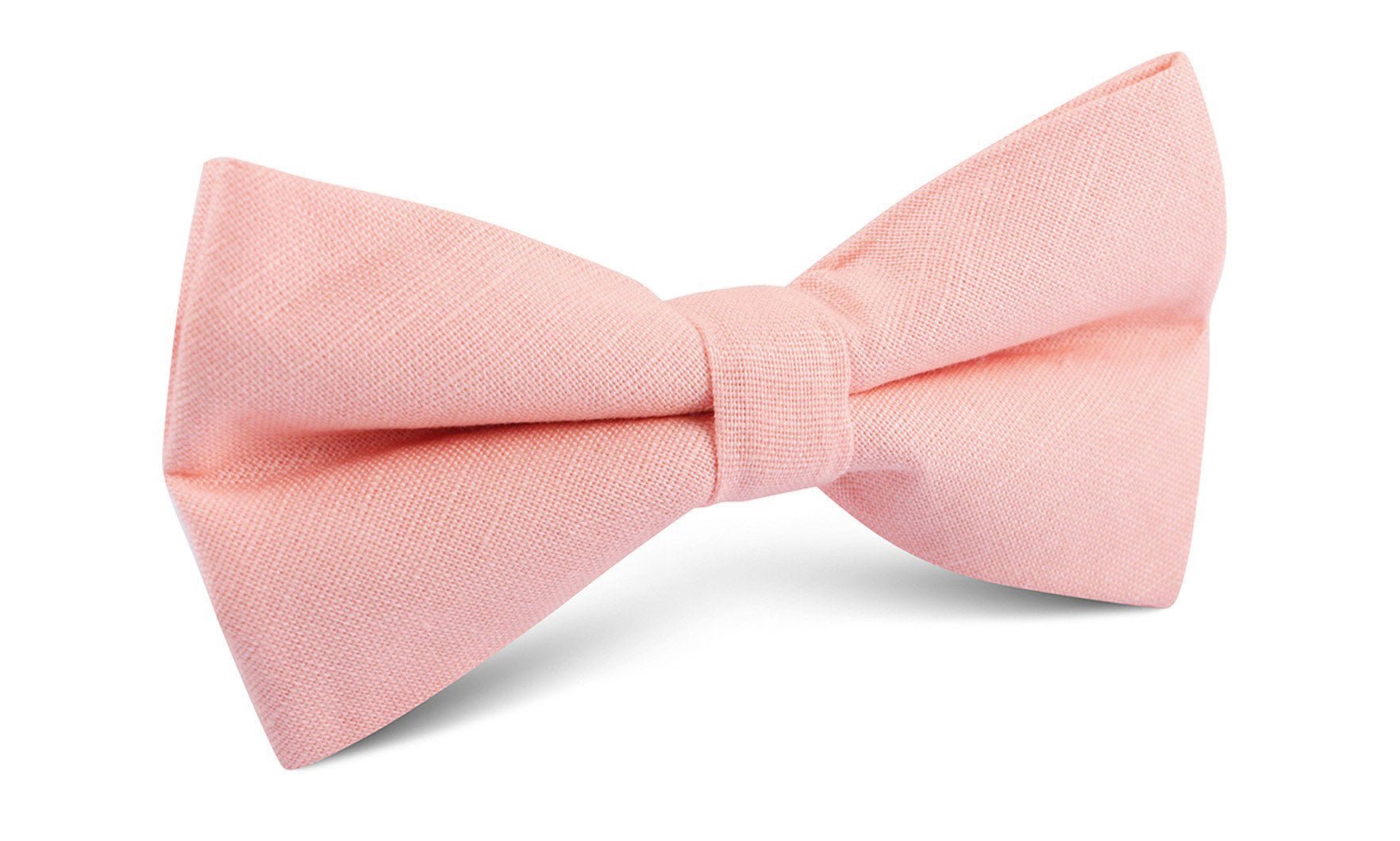 Dusty Peach Slub Linen Bow Tie