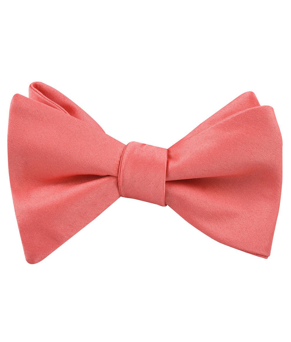 Coral Reef Satin Self Bow Tie